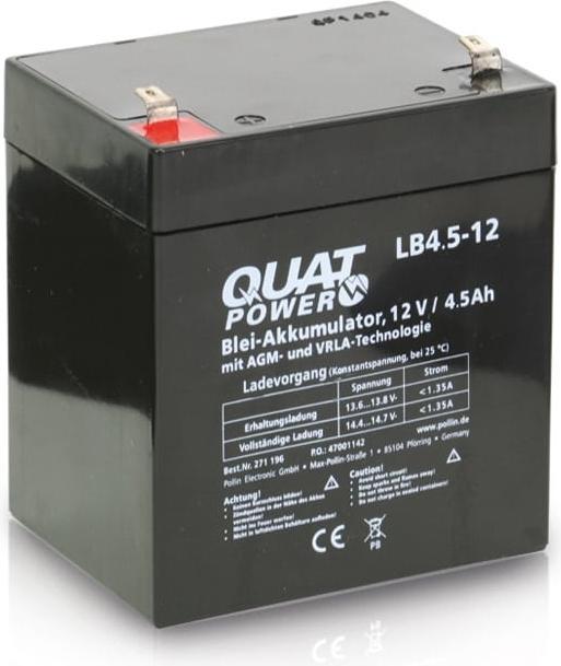 Produktbild QuatPower Blei-Akkumulator LB4.5-12, 12 V-/4,5 Ah (12 V, 4.50 Ah)