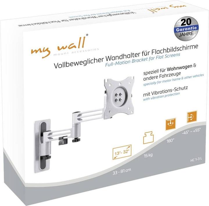Produktbild myWall My Wall HC1-3L TV-Wandhalterung Integrierte Wasserwaage 33,0 cm (13") - 81,3 cm (Wand, 15 kg, 13" - 32")