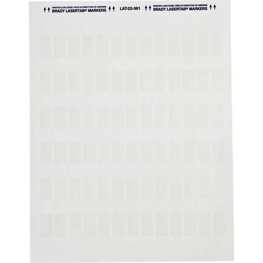 Brady, Etiketten, LAT-22-361-5, selbstlaminierendes Polyester, Weiss/Transparent, 12.70 x 12.70(38.10) mm, perm
