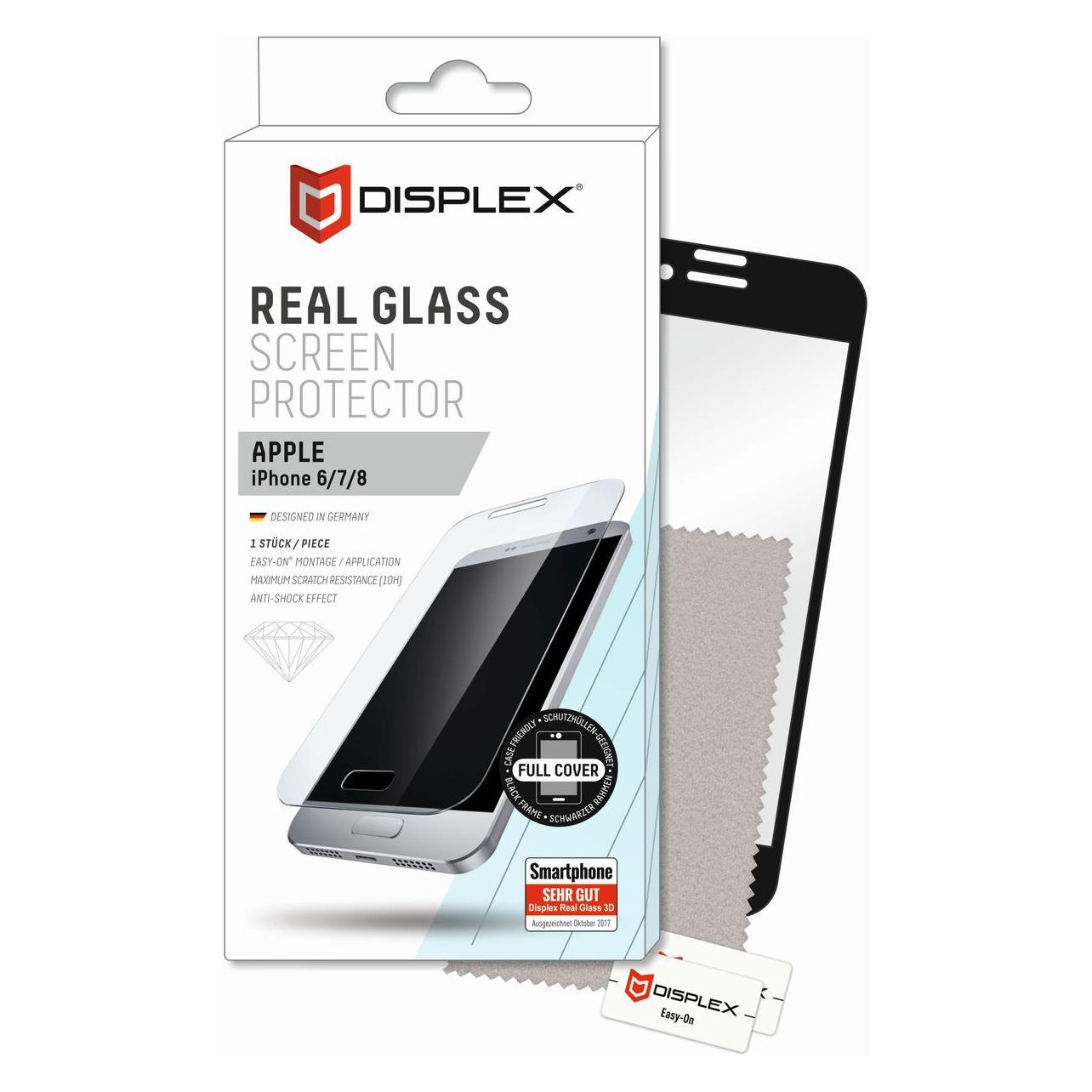 Displex - Vetro protettivo per display Real Glass 3D, adatto per Apple iPhone 12 Pro Max (6,7 pollici), trasparente