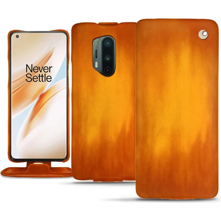 Noreve Lederschutzhülle vertikal (OnePlus 8 Pro), Smartphone Hülle, Orange