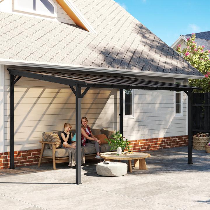 Immagine prodotto Outsunny Pergola Polycarbonat, Aluminium Dunkelgrau (428 cm, 294 cm)
