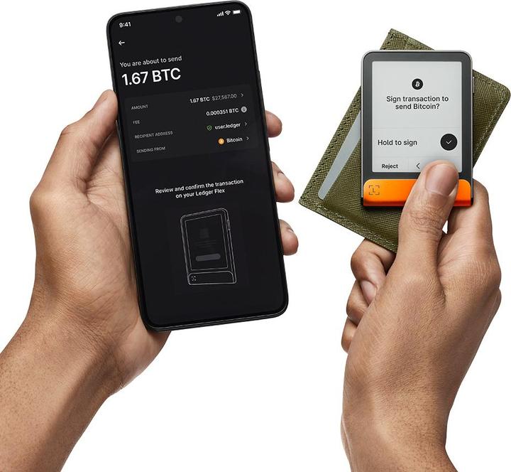 Actual product image Ledger Flex - Bitcoin Orange inkl.Recovery Key (Bitcoin, Cardano, Ethereum Classic)