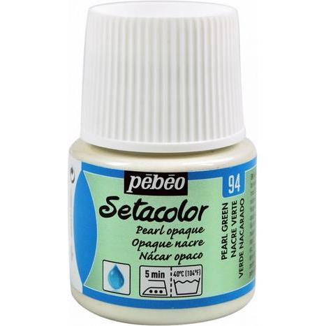 Pebeo, Künstlerfarbe + Bastelfarbe, Setacolor Opak (Perlmutt Grün, 45 ml)