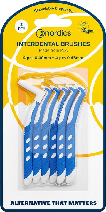 Nordics Eco Interdental Toothbrush PLA L 4x0.40mm + 4x0.45mm- (8 x)