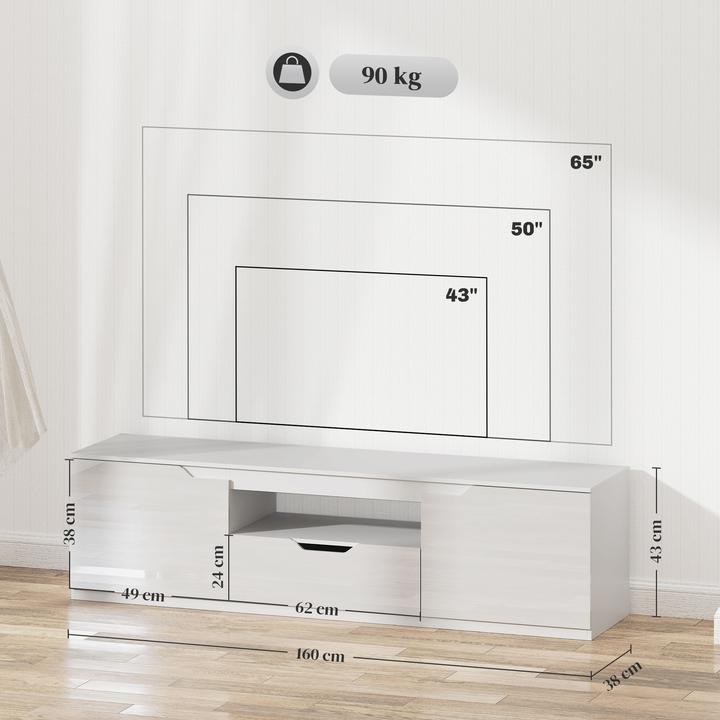 Produktbild Homcom TV Schrank Spanplatte, MDF Weiss (38 x 38 x 43 cm)