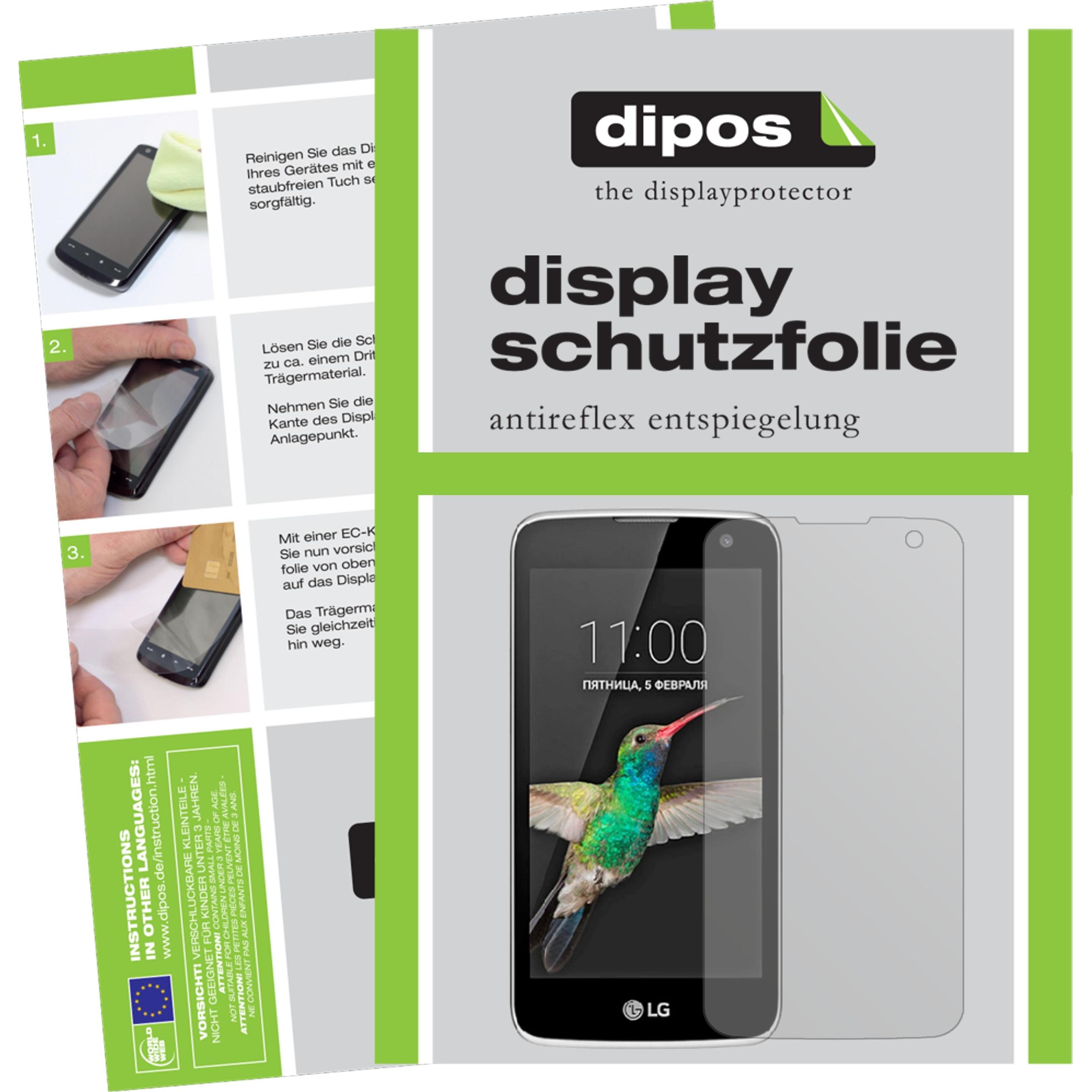 Dipos Displayschutzfolie Antireflex (2 Stück, LG K4), Smartphone Schutzfolie, Transparent