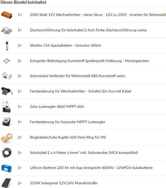 Immagine prodotto Autosolar Sistema solare (670 W)