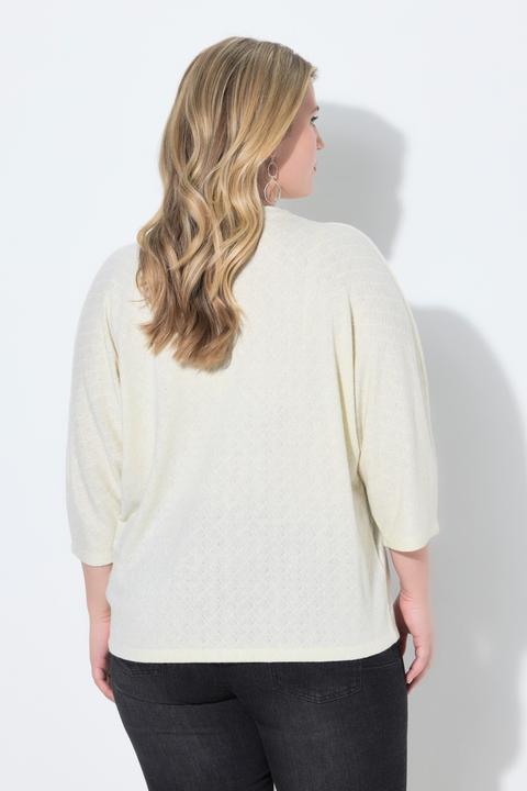 Produktbild Miamoda Pullover, Rhomben-Struktur, Glitzereffekt, Stehkragen (58, 60)