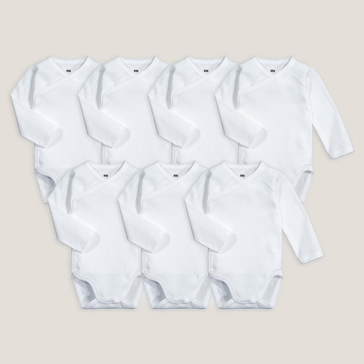 Actual product image La Redoute Collections Pack of 7 First Time Bodysuits with Long Sleeves (80)