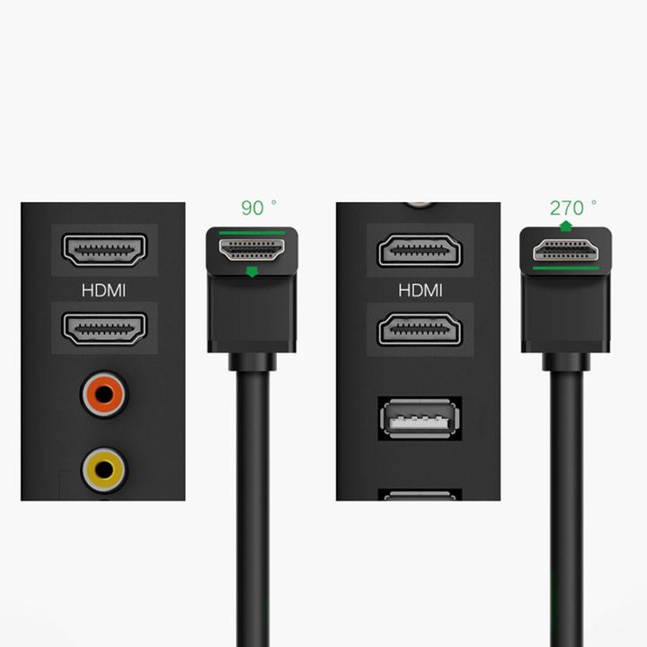 Produktbild Ugreen HD103 cable HDMI to HDMI Angle, 4K, 1m (black) (1 m, HDMI)
