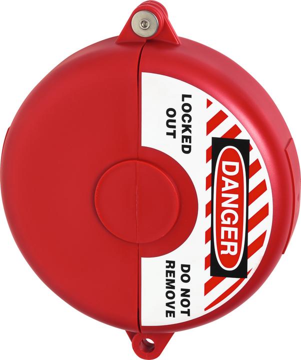 Actual product image Abus Handwheel lock, V307, for globe valves 5" - 6.5", red.