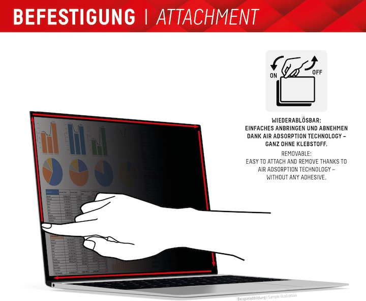 Produktbild Displex Privacy Safe randlos, Laptop Blickschutzfilter (13.30", 16 : 10)