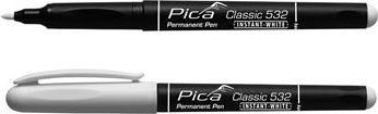 Actual product image Pica Permanent marker Classic 532, white, bullet tip 1-2 mm, waterproof, low odor, 10 pieces (10x)