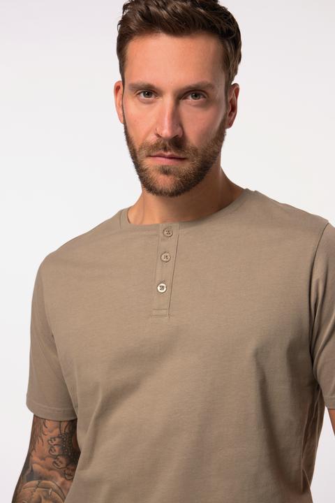 Produktbild JP1880 Henley, Basic, Knopfleiste, Halbarm, bis 7 XL (3XL)