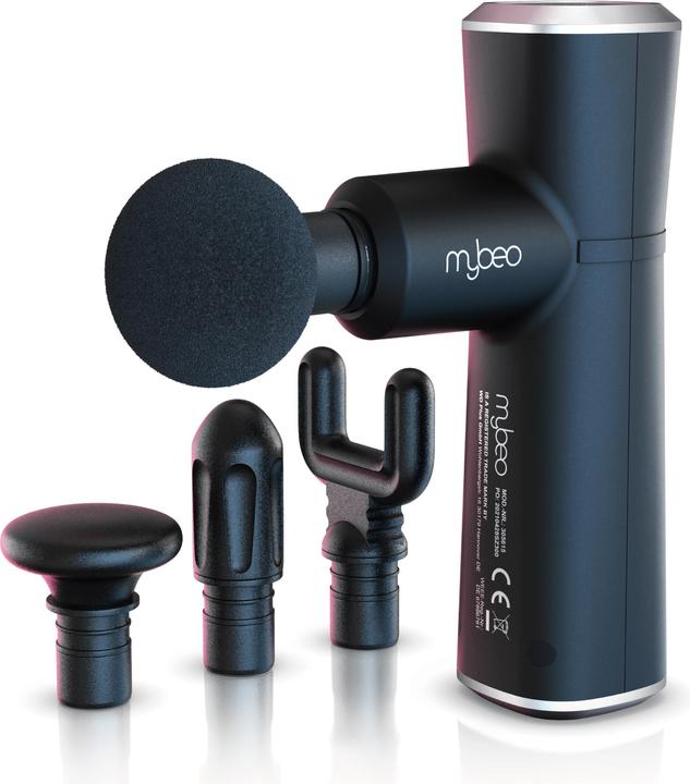 Actual product image Mybeo Massage gun for neck, shoulder, back, 4 heads, 4 speeds, 3D rotation, electric