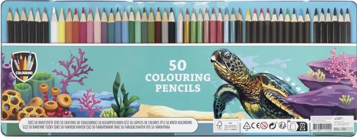 Actual product image Grafix Coloured pencils in tin box, 50 pieces. (50x)