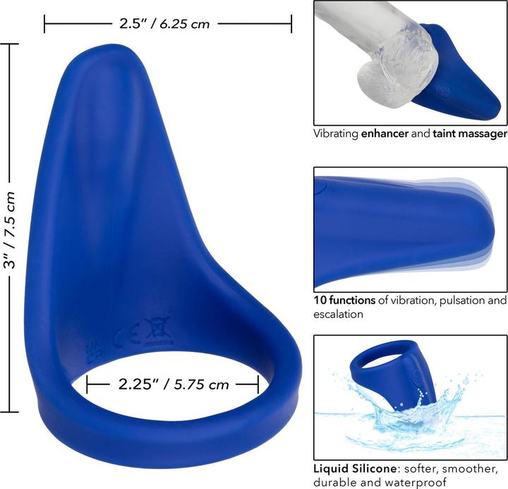 Image du produit CalExotics Admiral® Liquid Silicone Vibrant Perineum Massager & Ring (5.75 cm)