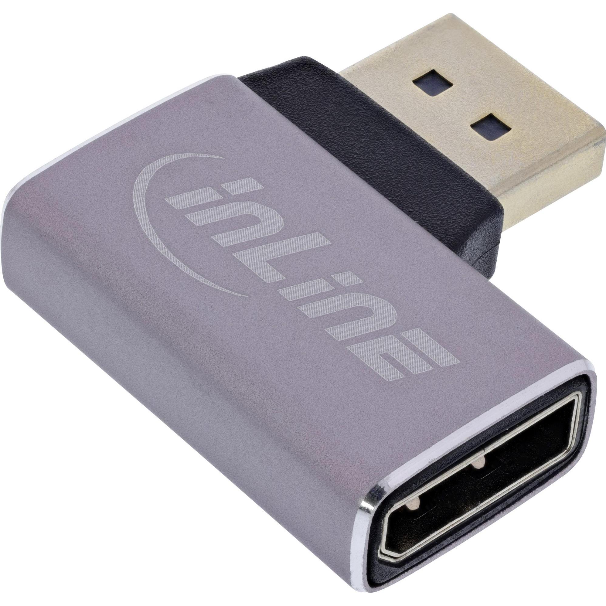 InLine DisplayPort 1.4 Adapter, Data + Video Adapter, Schwarz, Grau
