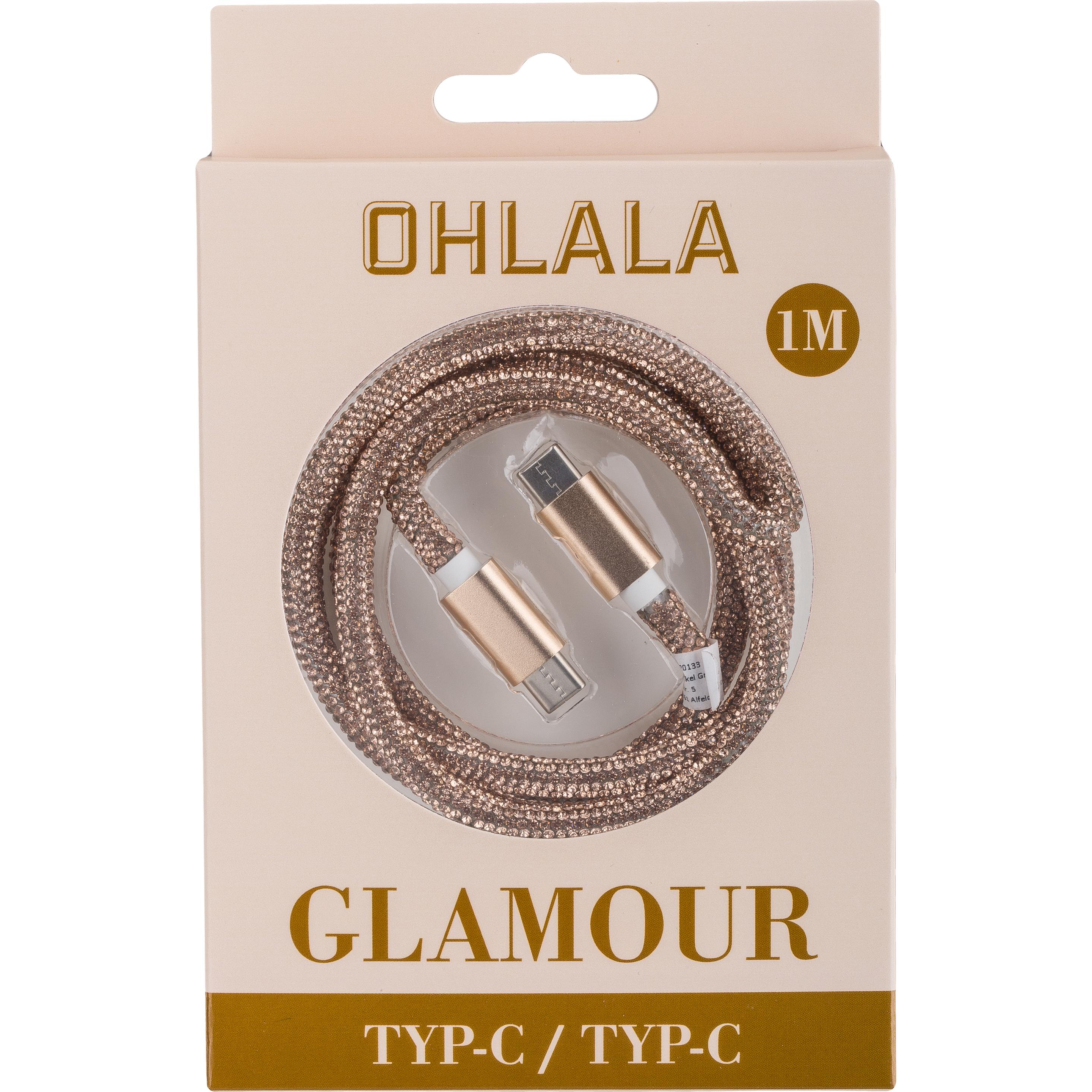 Thumbnail - Peter Jäckel OHLALA! Glamour 1m USB Data Cable Gold für Typ-C/ Typ-C mit Sync- und Ladefunktion (1 m), USB Kabel