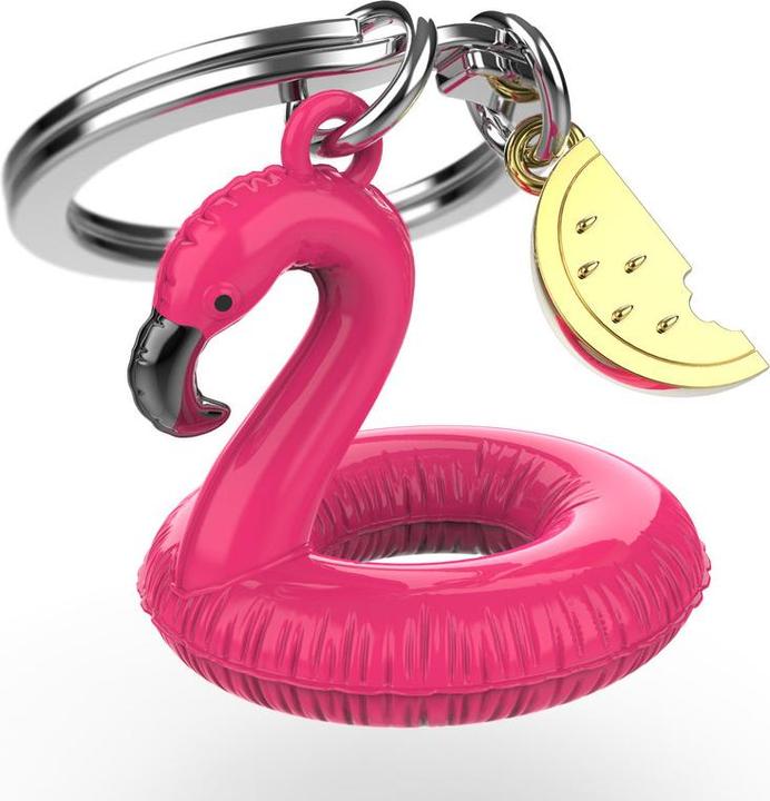 Actual product image Metalmorphose Flamingo swimming ring key ring