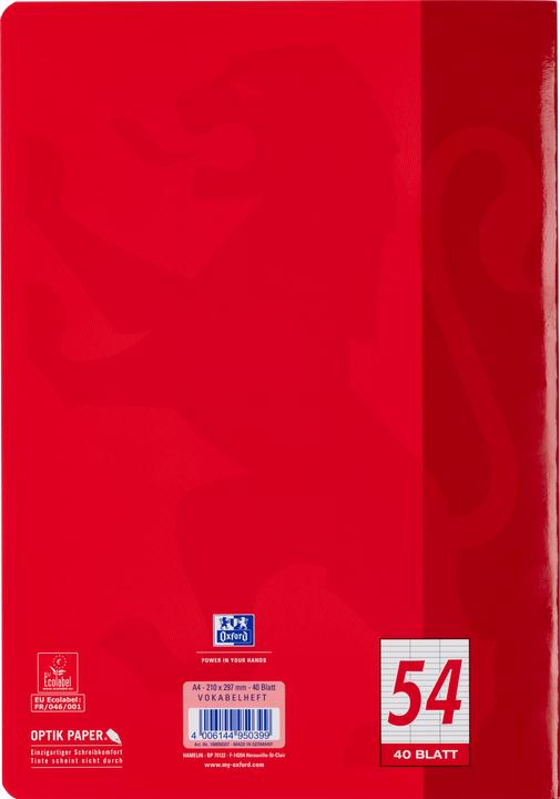 Image du produit Oxford Livre de vocabulaire (A4, À rayures, Couverture rigide)