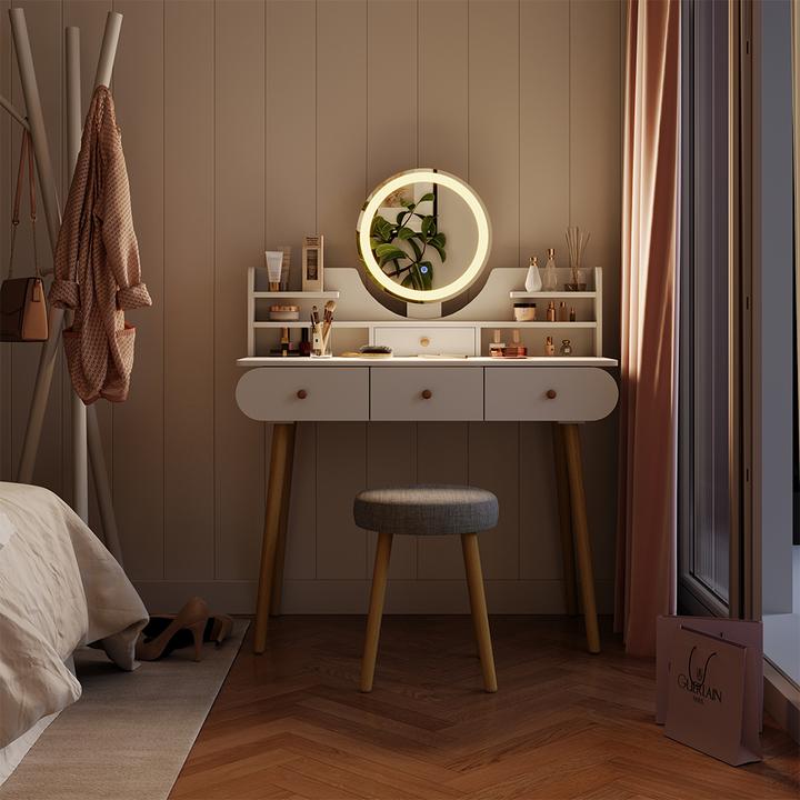 Produktbild Vicco Edda mit LED-Spiegel und Hocker (100 x 40 x 76 cm)