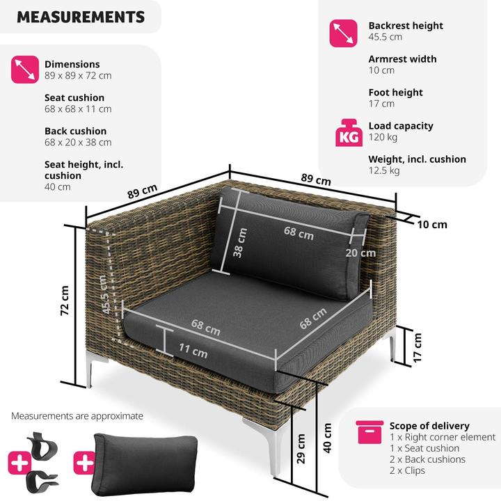 Image du produit tectake Ensemble modulable en rotin Villanova
