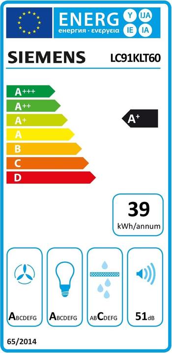 Energie-Label Siemens iQ700 LC91KLT60 (Wandhaube)