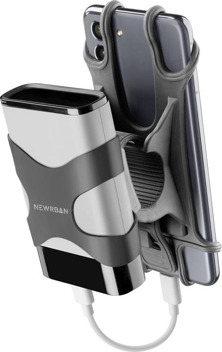 Newrban Supporto da volante per smartphone Cellularline con custodia powerbank Nero