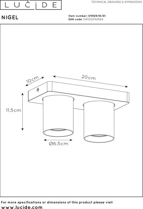 Image du produit Lucide Nigel (320 lm, GU10)