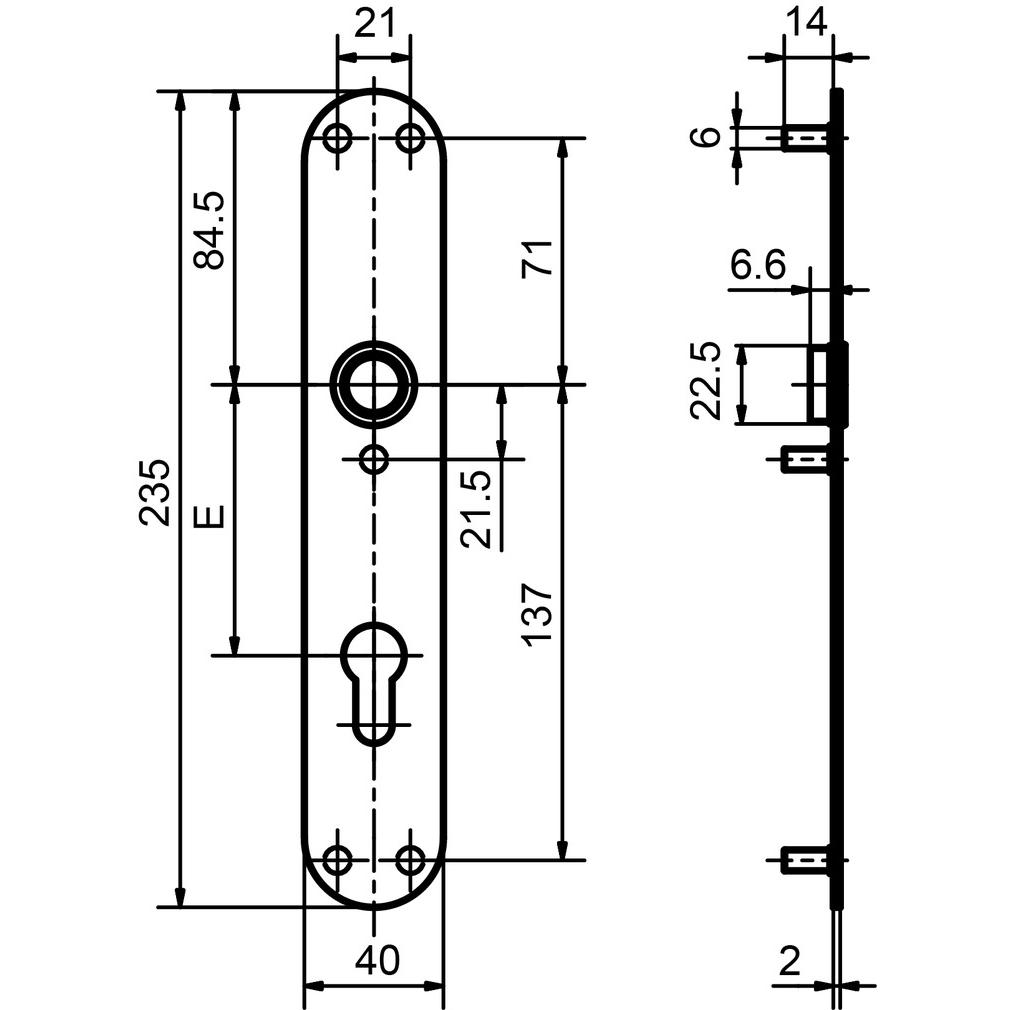 Thumbnail - Glutz, Türgriff + Fenstergriff, Piatto Türschilder glide 52048 aussen (Türschild)