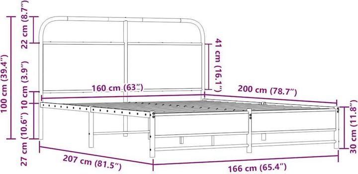 Image du produit vidaXL Bettgestell (160 x 200 cm)