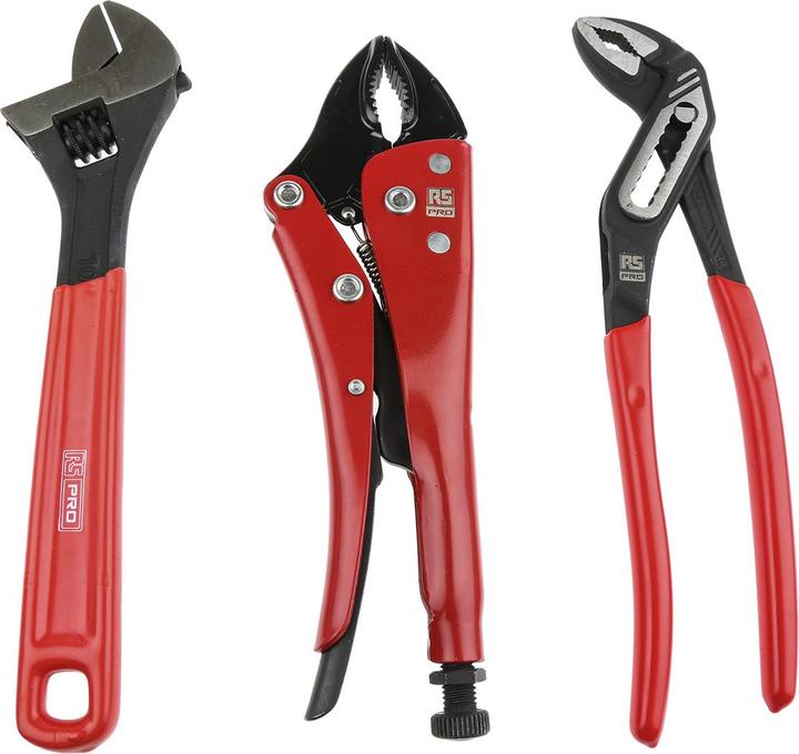 Produktbild RS PRO 3pc Pliers and Adjustable Wrench Set (389 mm)