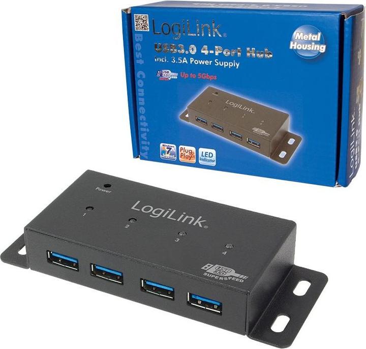 Produktbild LogiLink USB 3.0-Hub UA0149 (USB-A, 4 Ports)