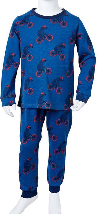 Produktbild vidaXL Kinderpyjama mit Langen Ärmeln Petrolblau 128,Material (128)