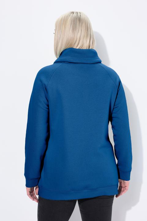 Actual product image Ulla Popken Drawstring Collar Long Sleeve Sweatshirt (58, 60)