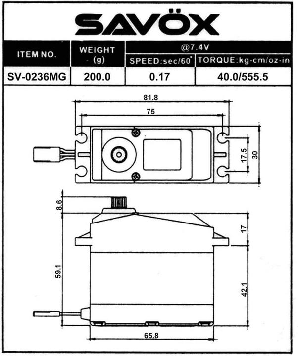 Produktbild Savöx Servo SV-0236MG Digital