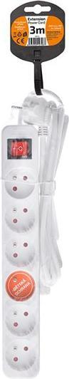 Produktbild Olight Solight extension cord, 6 sockets, white, switch, 3m (3 m)