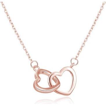 Beneto, Halsschmuck, Bronze silver necklace with hearts AGS1327 / 47-ROSE (L)
