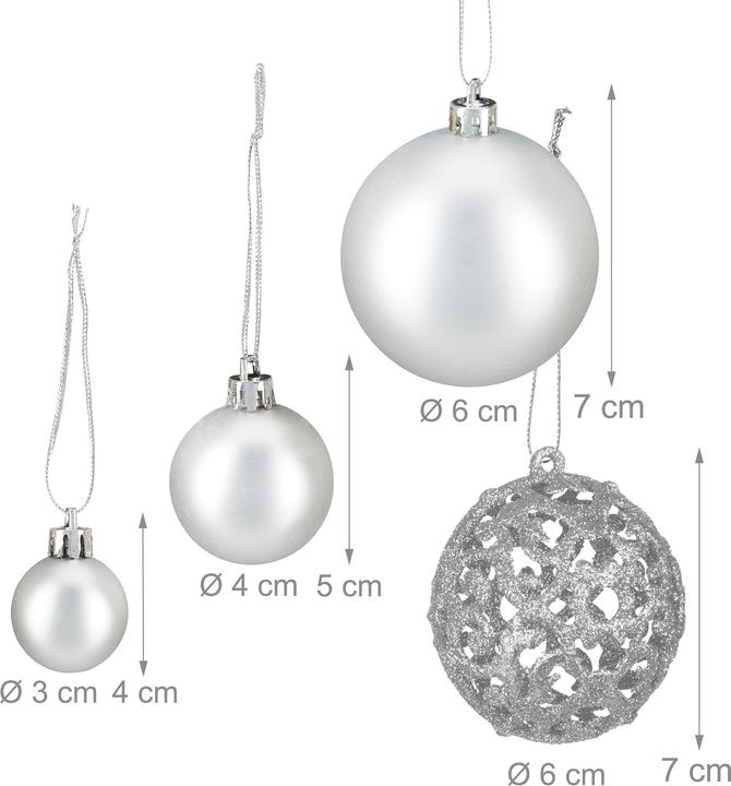 Produktbild Relaxdays Weihnachtskugeln-Set (50x)