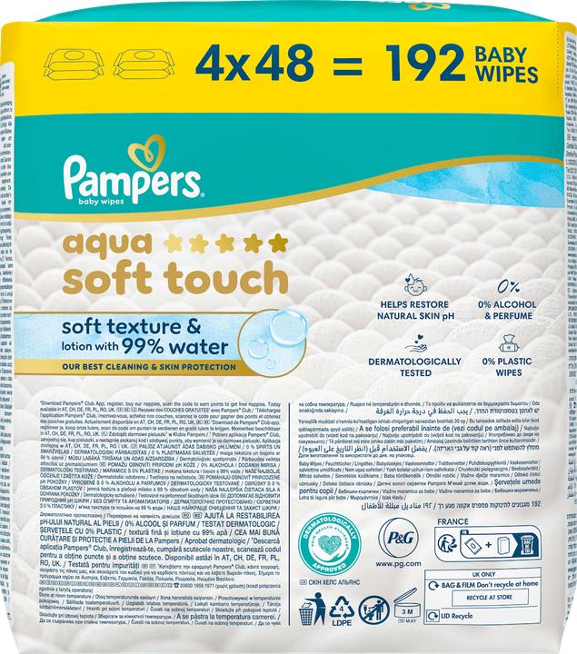 Actual product image Pampers Aqua Soft Touch (4 x 48 pcs.)