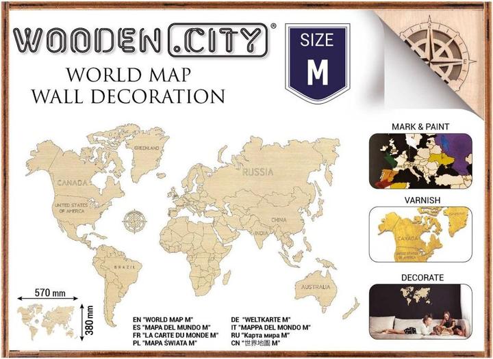 Produktbild WoodenCity Weltkarte M (31 Teile)