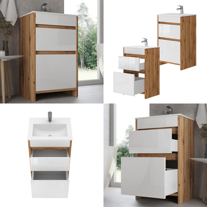 Produktbild Vicco Detmold mit Waschbecken und 2 Schubladen