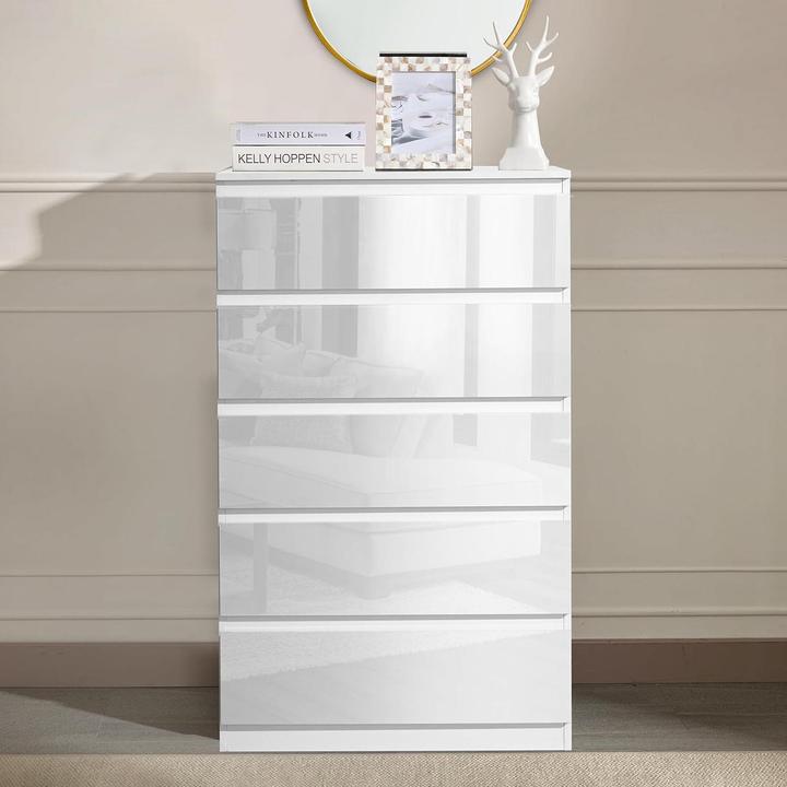 Actual product image HTI-Living Sideboard Kenji 5 Schubladen Hochglanz Weiss