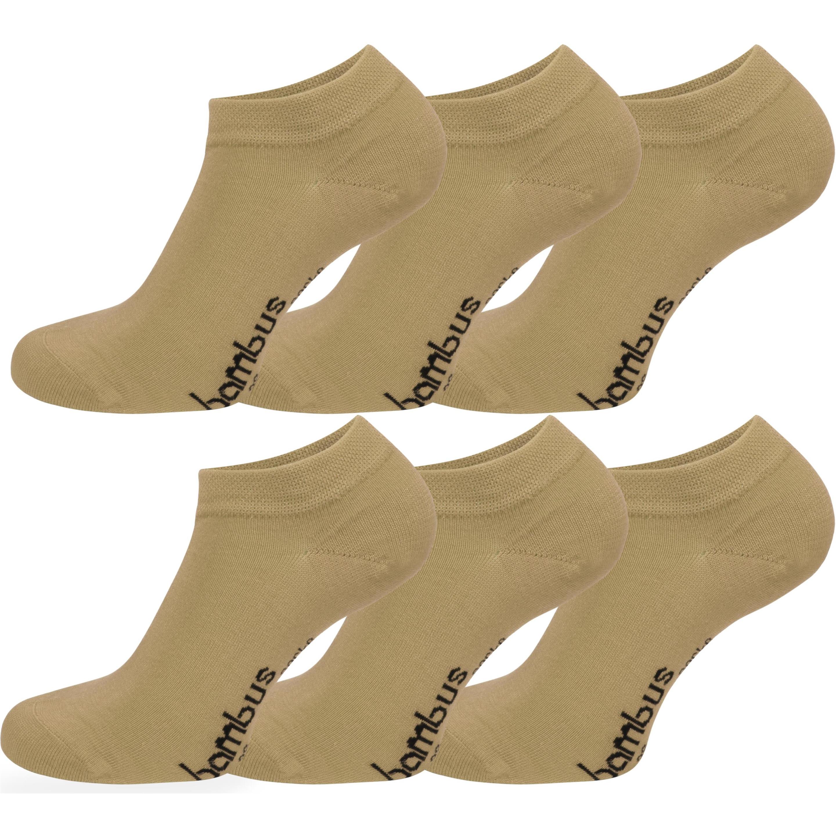 Normani, Herren, Socken, 6 Paar Bambus-Gesundheitssocken Sneakers, Beige, (6er Pack, 39 - 42)