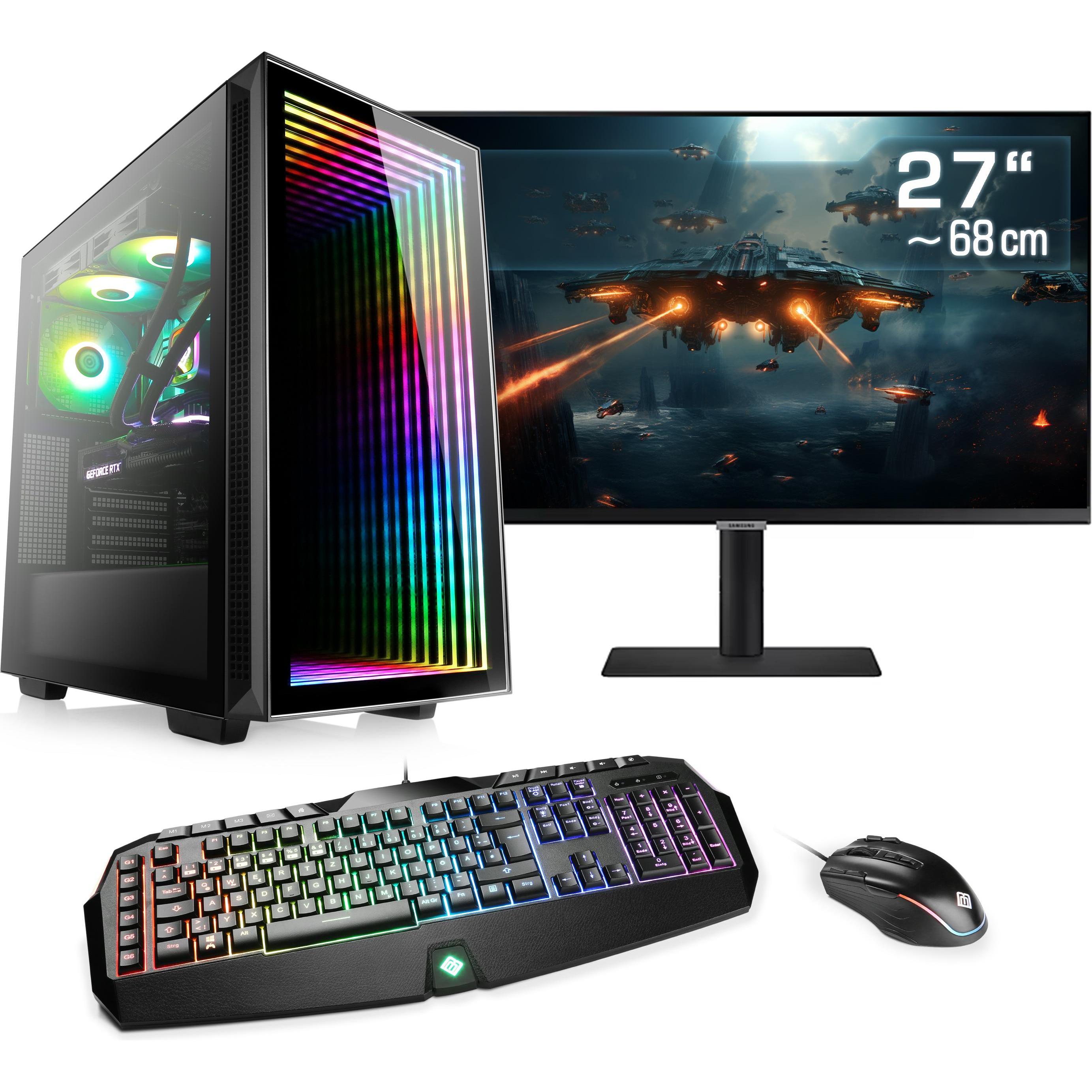 CSL Gaming PC M10240 (AMD Ryzen 7 7800X3D, 32 GB, 2000 GB, GeForce RTX 4070), PC, Schwarz