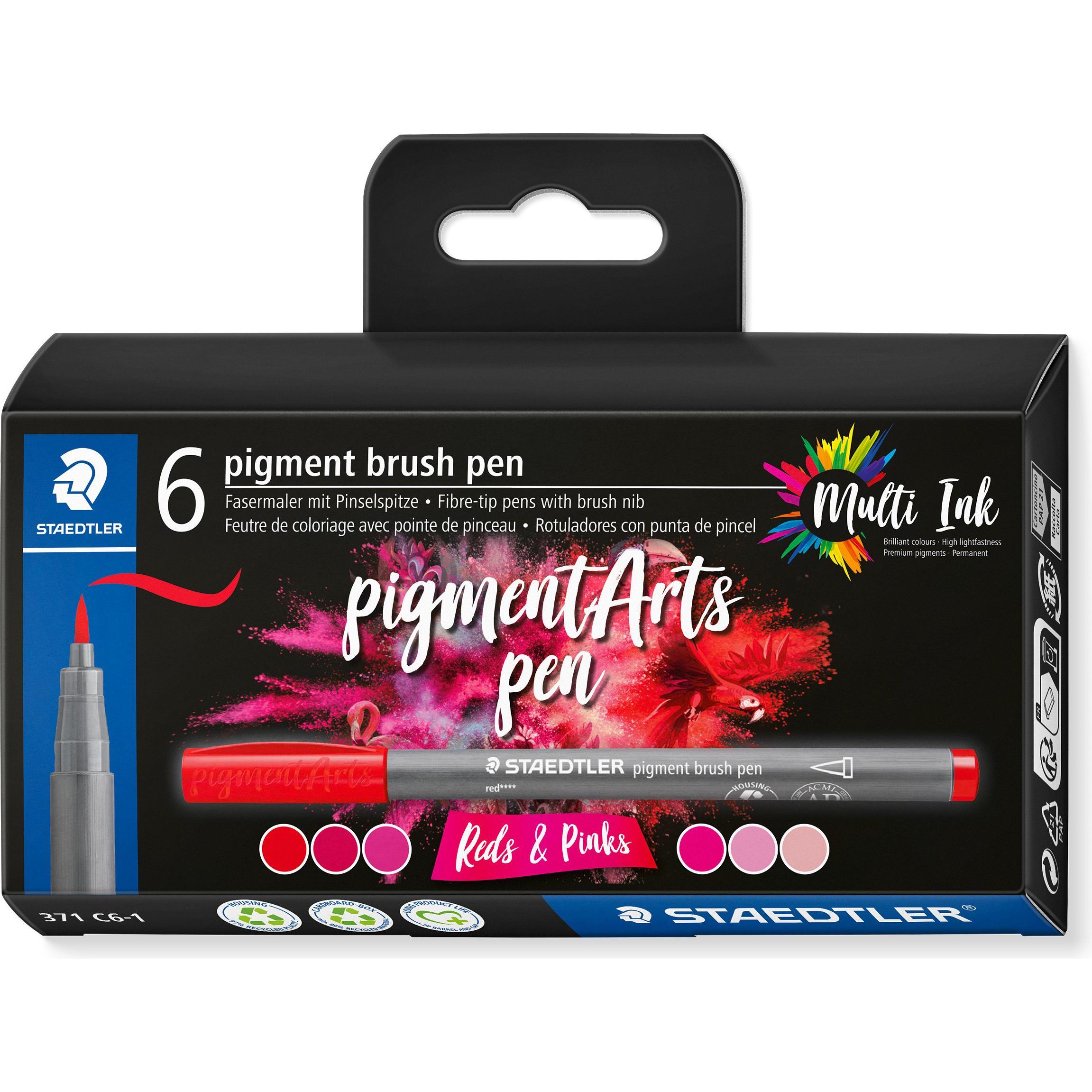 Staedtler, Malstifte, Fasermaler mit Pinselspitze (Reds & Pinks, 6 x)