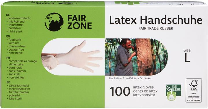 Produktbild Fair Zone Einweg Latex Handschuhe (L)