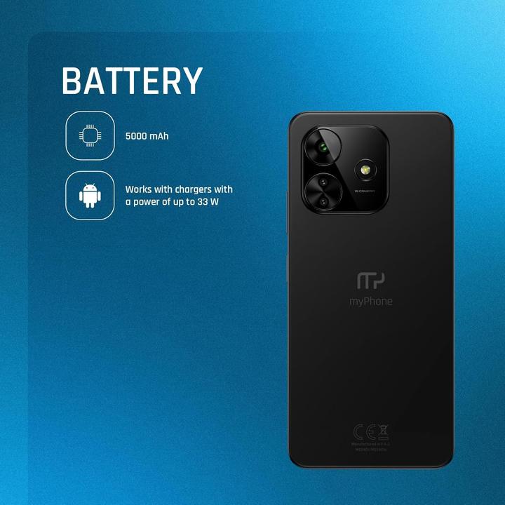 Actual product image Myphone N23 | Plus | Cosmic black | 6.7 " | AMOLED | 1080 x 2412 pixels | Mediatek | G99 | Internal RAM 8 GB (256 GB, Cosmic Black, 6.70", 4G)